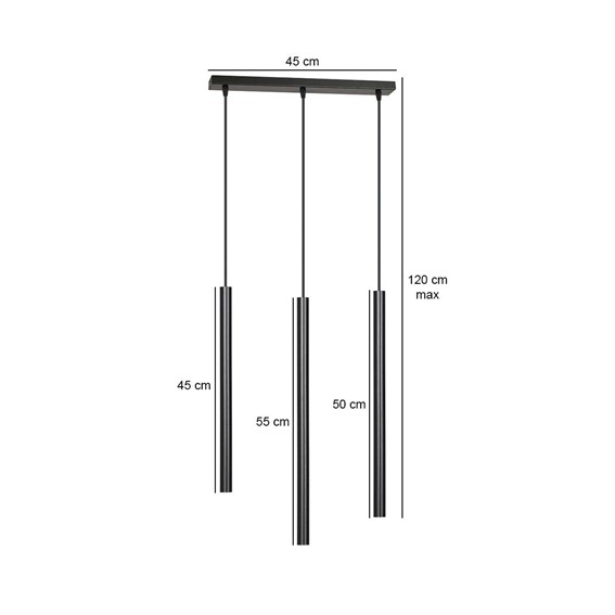 Lampa Wisząca SELTER 3 Czarny