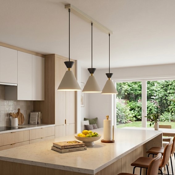 Lampa Wisząca KLEVER 3 Beżowy/Czarny