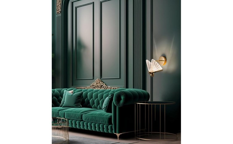 Lampa Ścienna BUTTERFLY M Złoty