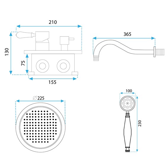 Zestaw Natryskowy Podtynkowy SERRA + Box Czarny