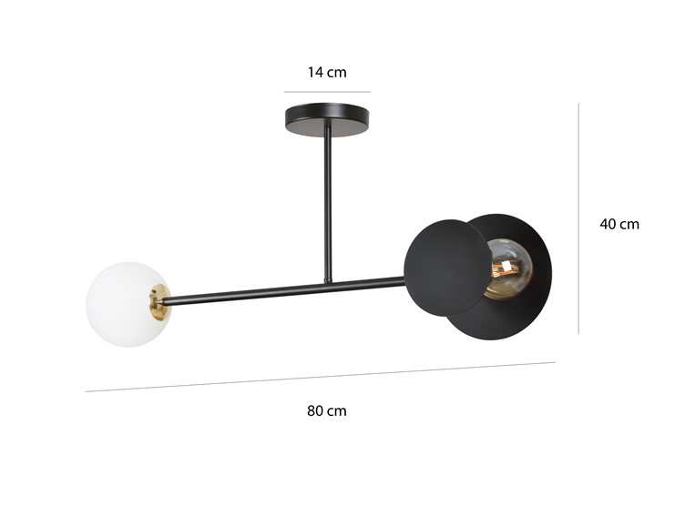 Lampa Sufitowa MINERVA 2 Czarny