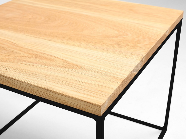 Stół Kawowy Tensio Solid Wood 50x50 Dąb/Czarny