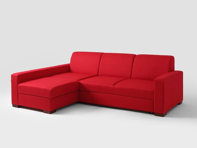 Narożnik Rozkładany Lozier L 231x164 Krwista Czerwień/Orzech