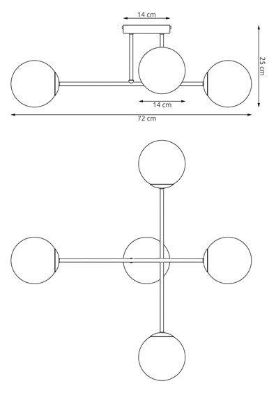 Lampa Sufitowa ROMA 4 Beżowy/Bursztynowy