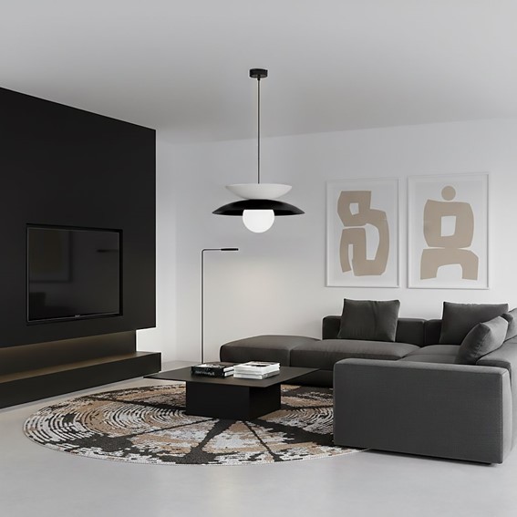 Lampa Wisząca NAGOYA 1 Czarny/Biały