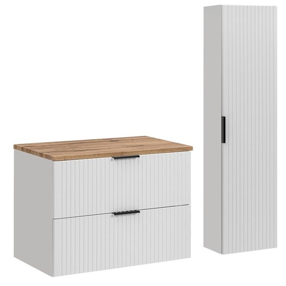 Zestaw Meblowy 80cm Biały Mat/Dąb Wotan