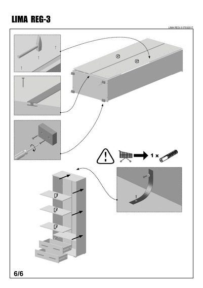 Regał LIMA REG3 Dąb Sonoma/Biały