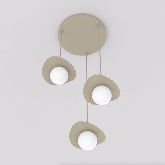 Lampa Wisząca FLORA 3PREM Beżowy/Opal