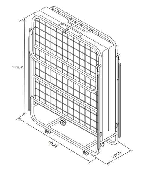 Łóżko Składane LM5-FX z Materacem 78x190 Czarny