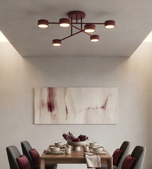 Lampa Sufitowa HALO 6 Burgundowy