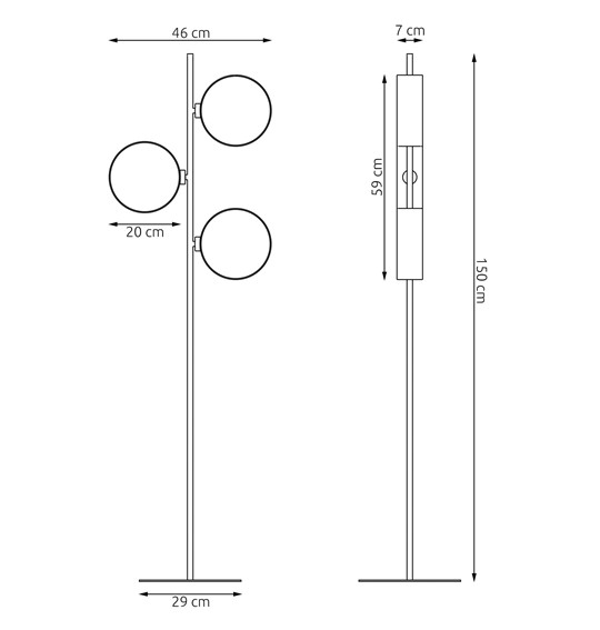 Lampa Podłogowa DRUMZ LP3 Czarny
