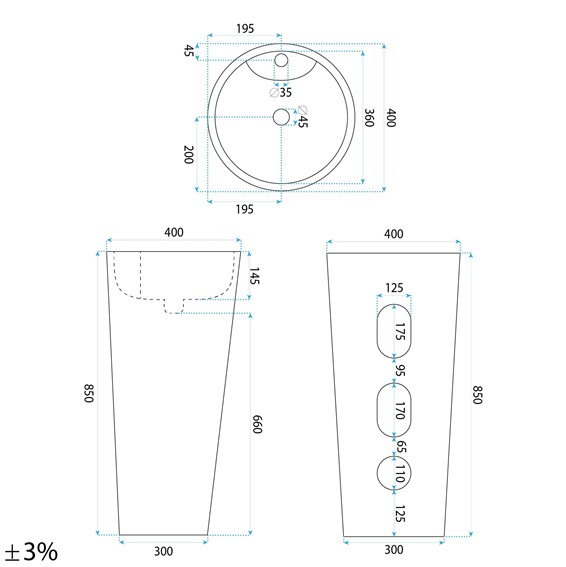 Umywalka Wolnostojąca BLANKA SAVANA Beżowy