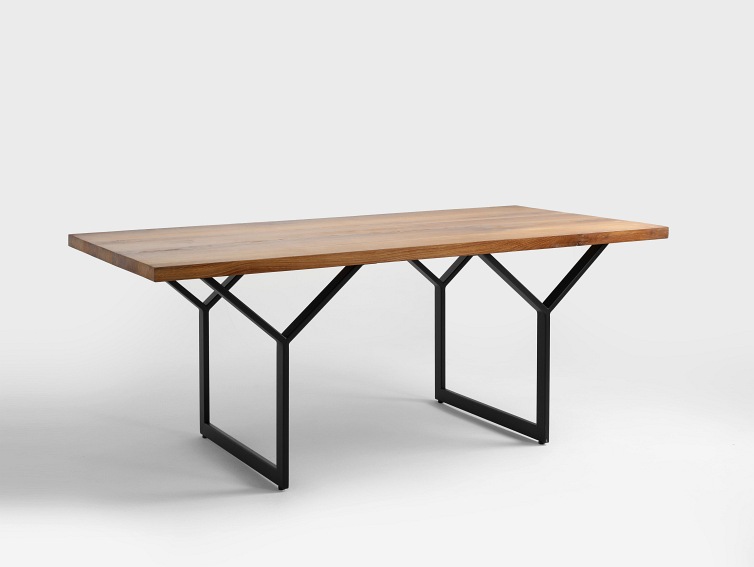 Stół Jadalniany Long Solid Wood 180x90 Dąb/Czarny