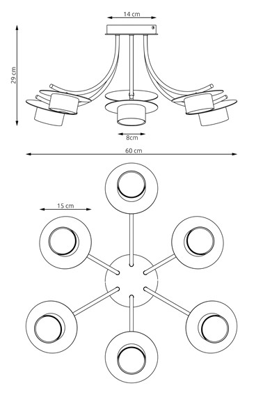 Lampa Sufitowa ENSO 6 Czarny