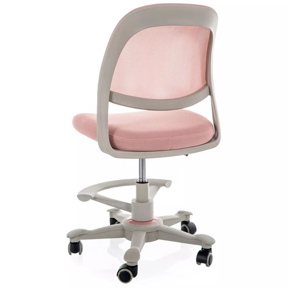 Fotel Obrotowy Q-027 Różowy/Szary