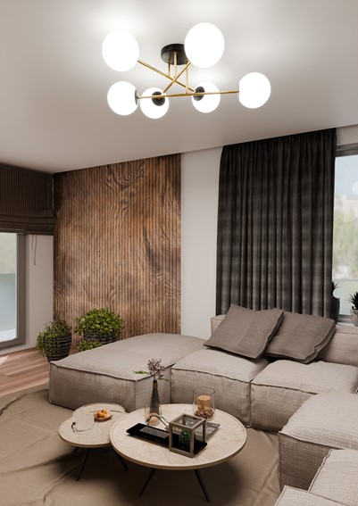 Lampa Sufitowa MAGNUM 6 Czarny/Opal