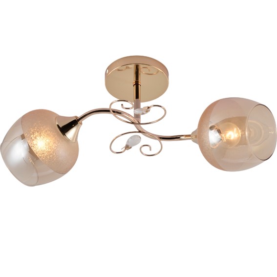 Żyrandol MARIKA 2 Czarny/Bursztynowy