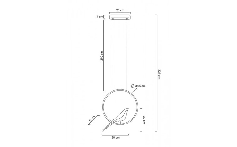 Lampa Wisząca BIRD Złoty/Biały