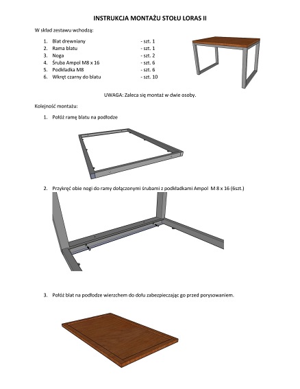 Stół LORAS II 180x90 Lity Dąb/Biały