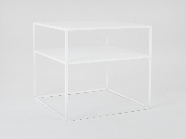 Stół Kawowy Tensio 2 Floor Metal 50x50 Biały