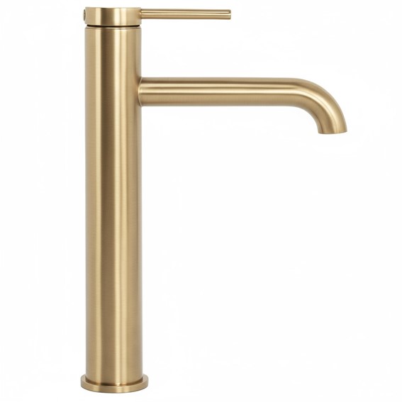 Bateria Umywalkowa Wysoka SPOT Złoty Szczotkowany