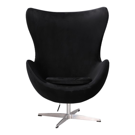 Fotel JAJO Velvet Czarny/Srebrny