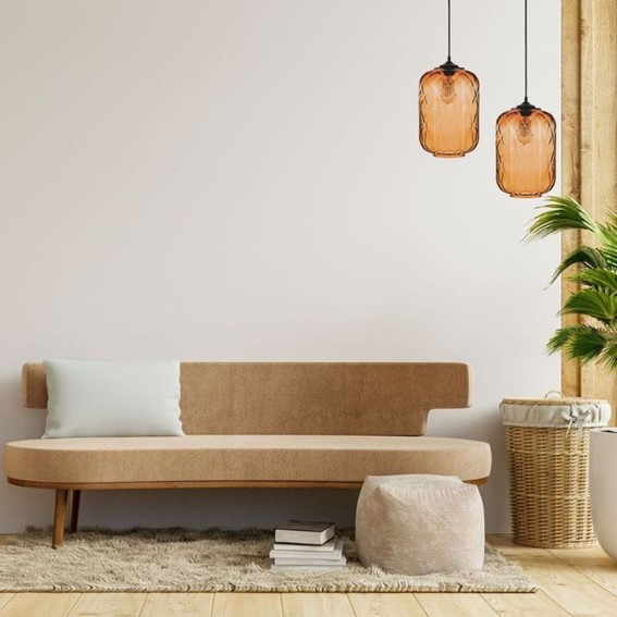 Lampa Wisząca AURELLA 1S Czarny/Brązowy