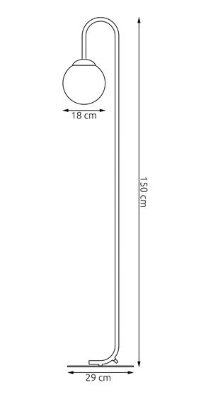 Lampa Podłogowa FLOR LP1 Czarny