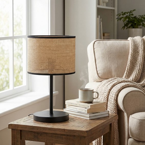 Lampa Biurkowa ECO LN1 Czarny/Rattan