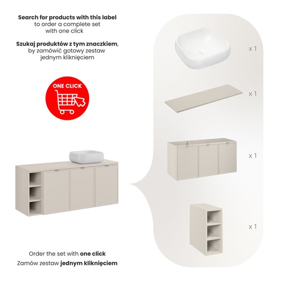 Zestaw Meblowy NIKA 140cm Kaszmirowy Mat