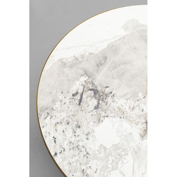 Stolik Kawowy CONO CERAMIC Fi70cm Biały/Brąz