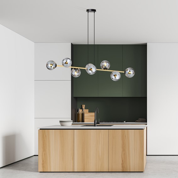 Lampa Wisząca GRAVITY 8 Czarny/Złoty/Grafitowy