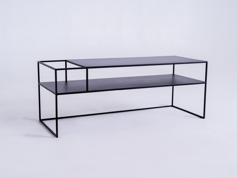 Stolik RTV Senso Flower Metal L 120x45 Czarny