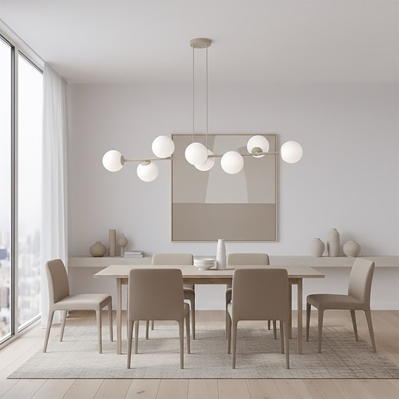 Lampa Wisząca MAGNUS 8 Beżowy/Biały