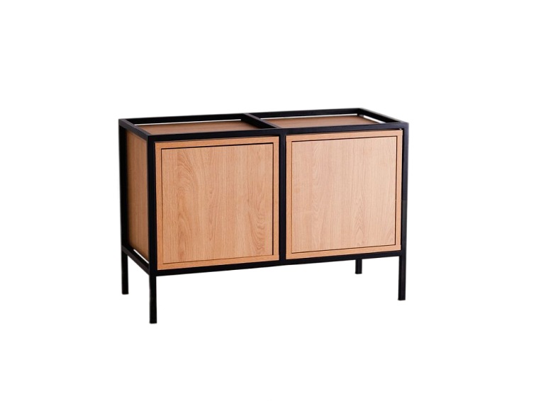 Regał Skap 2R1 Door x2 40x88x60 Dąb/Czarny