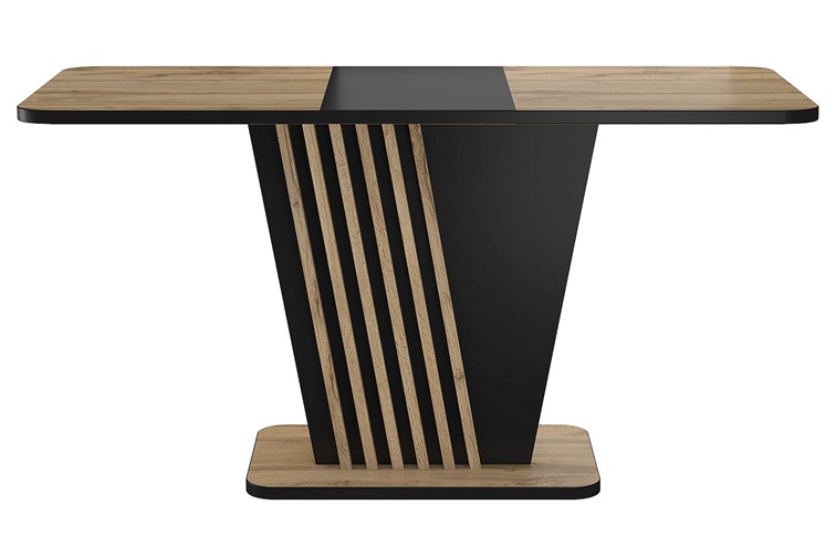 Stół NEVIO (125-170)x75 Czarny/Dąb Artisan