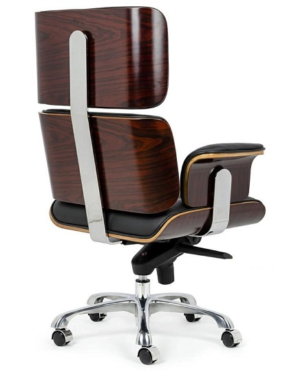 Fotel biurowy LOUNGE BUSINESS Czarny Skóra Naturalna Sklejka Rózana