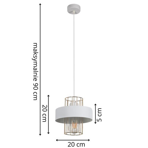 Lampa wisząca ESTELLA 1A Biała