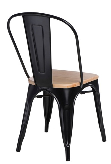 Krzesło PARIS WOOD Czarny/Sosna Naturalna