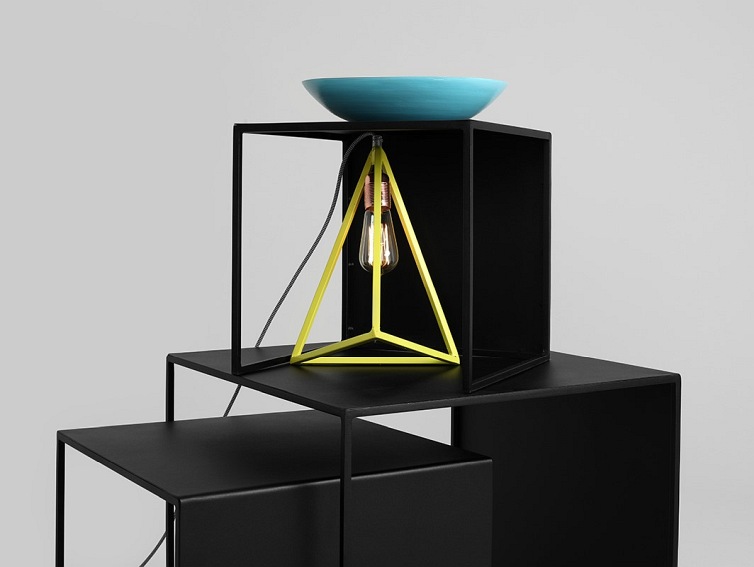 Stół Kawowy Zestaw 2 Wall Trio Metal Czarny