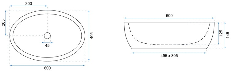Umywalka Nablatowa MELANIA Biały