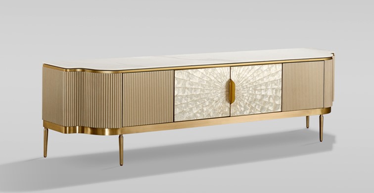 Komoda RTV STILIG ST905 Beż/Złoty
