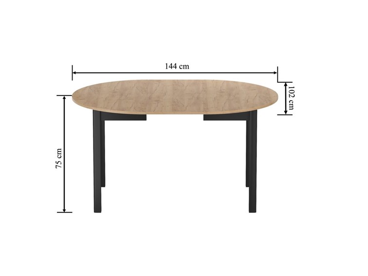 Stół Rozkładany ST5-FX (102-144)x102 Dąb Złoty Craft/Czarny
