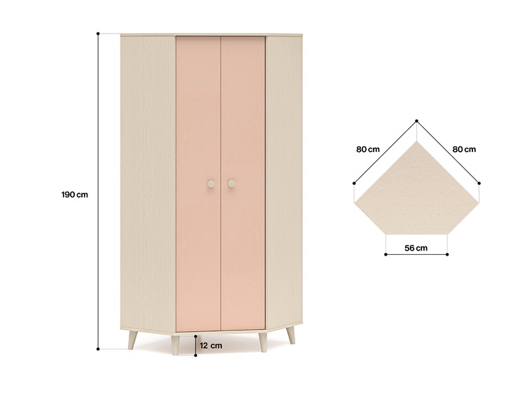 Szafa MEVEL 01 Beżowy/Róż