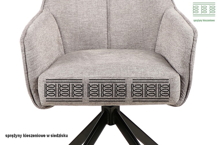 Krzesło NOTTI Brego Czarny/Ciemny Szary 18