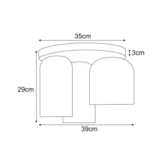 Lampa Sufitowa INGA K-5635 Grafitowy/Czarny