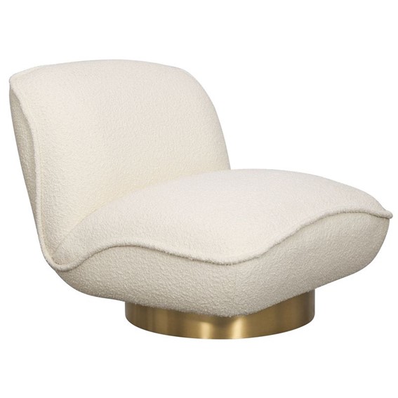 Fotel NUA N18-1 Biały/Złoty