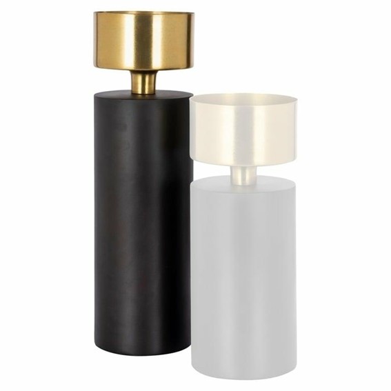 Świecznik TESS L Czarny/Złoty