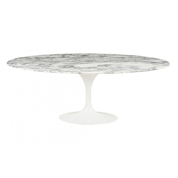 Stół TULIP ELLIPSE Biały/Marmur