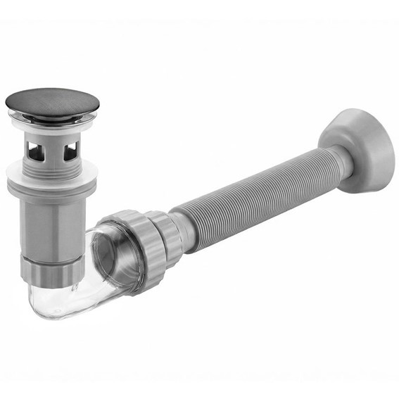 Syfon Umywalkowy z Korkiem Klik-klak FLOW Tytan